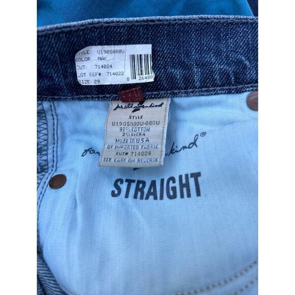 7 for all Mankind‎ Blue Straight Leg Denim Jeans Cotton Blend Stretch Size 29 - Picture 10 of 10